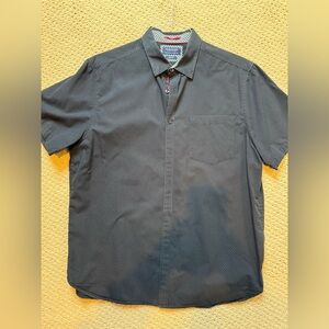 Denim & Flower Men's Short-Sleeve Button-Down Shirt in Navy with Microdot